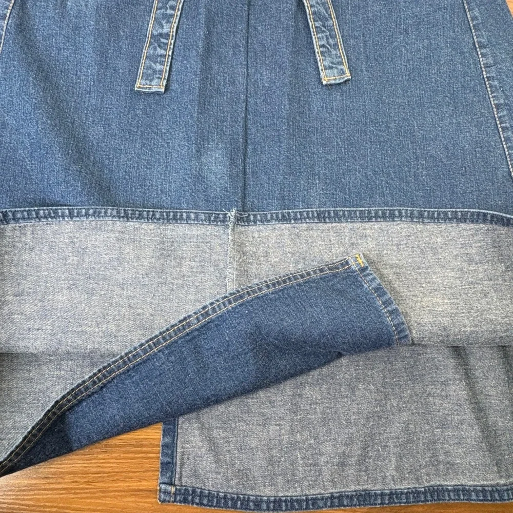 Vintage 70s Levi's Orange Tab Jean Denim Wrap Skirt 27 Blue Belted Midi A‎ Line